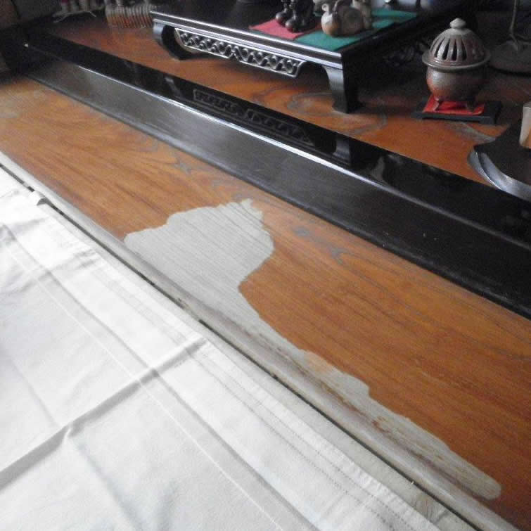 床板塗膜剥がれ補修 補修前